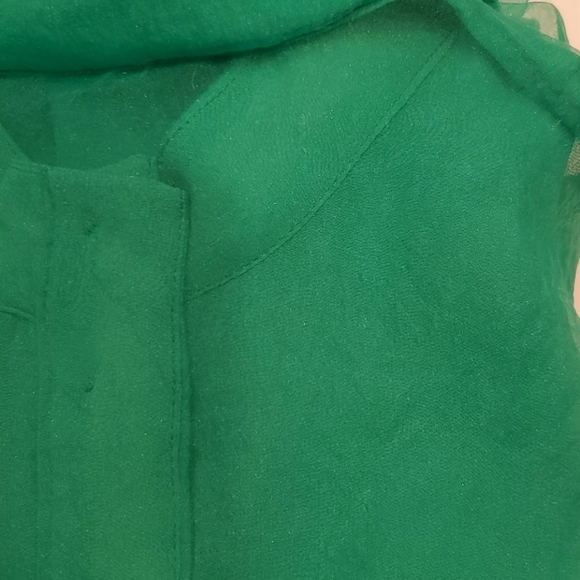 NWT ZARA Organza Blouse Top Semi-Sheer Green - Picture 16 of 16